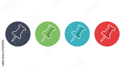 Push Pins in Varied Colors Office Supplies, Notice Board Tack Essentials