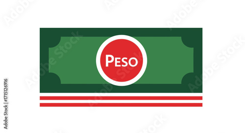Peso Currency Icon Depicting Financial Transactions and Economic Stability