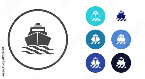 Vector Set of Boat Icons Simple, Modern Designs for Transportation and Travel Concepts