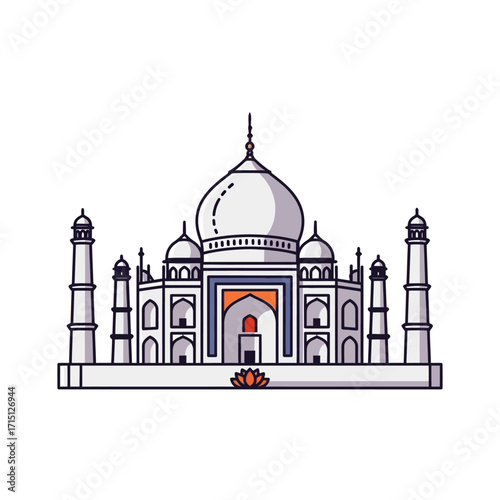 Taj Mahal iconic monument in India.