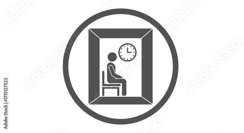 Waiting Room Time Silhouette of a Person Patiently Waiting with a Clock