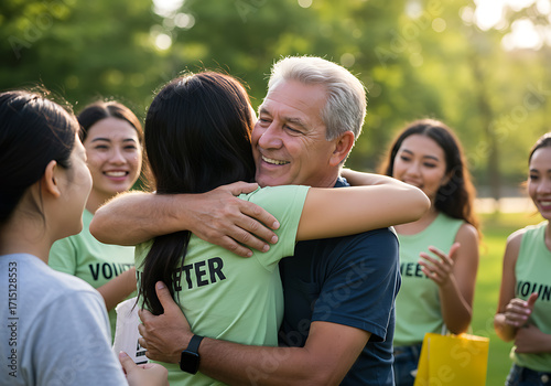Celebrating Volunteers A Heartwarming Group Hug in the Park