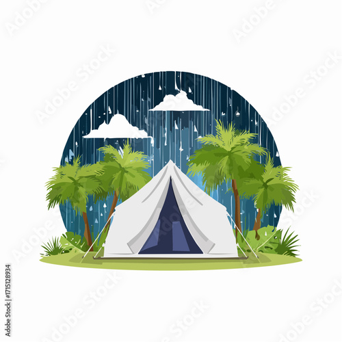 Zelten im Regen