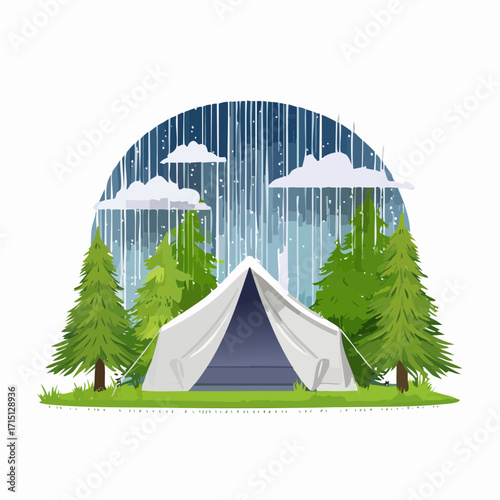 Zelten im Regen