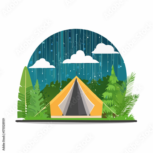 Zelten im Regen