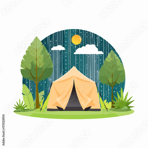 Zelten im Regen