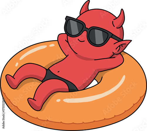 Relaxed Devil on a Pool Ring
