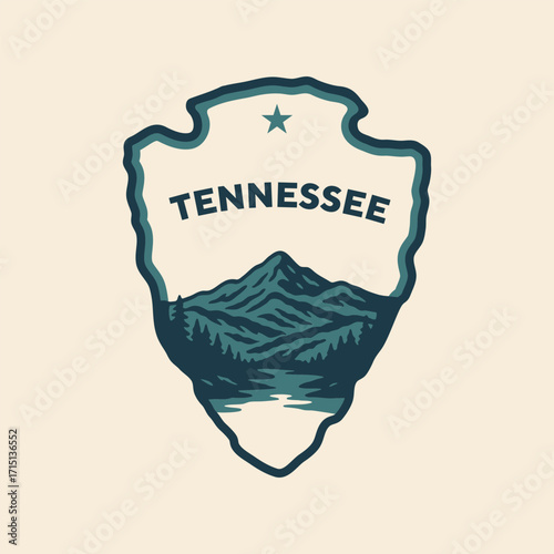 Visit National Park to Tennessee state USA, travel logo and icon