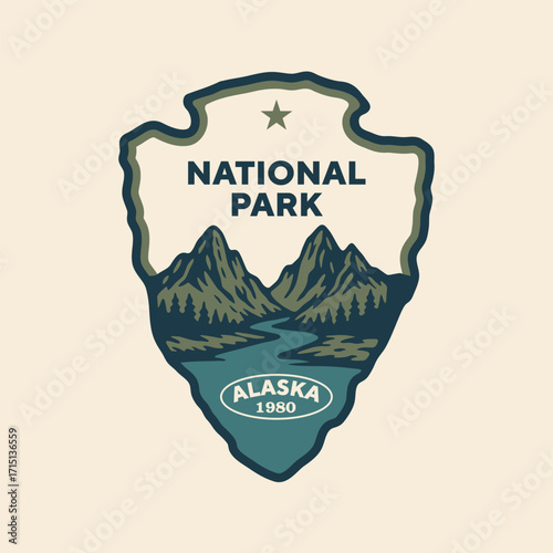 Visit National Park to Tennessee state USA, travel logo and icon