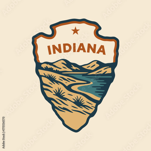 Visit National Park to Indiana state USA, travel logo and icon
