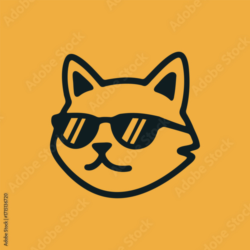 Cat in sunglasses vector illustration