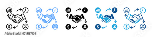 Business Impact icon sheet multiple style collection