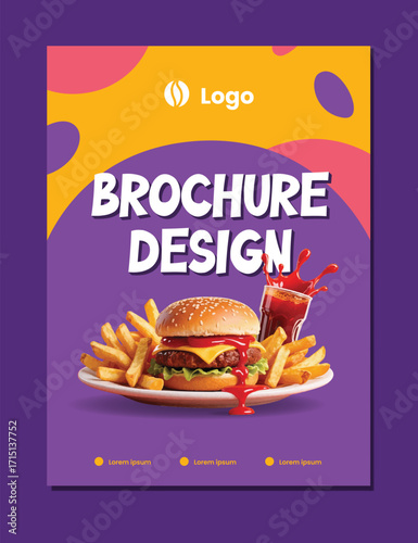 burger background design illustration brochure template