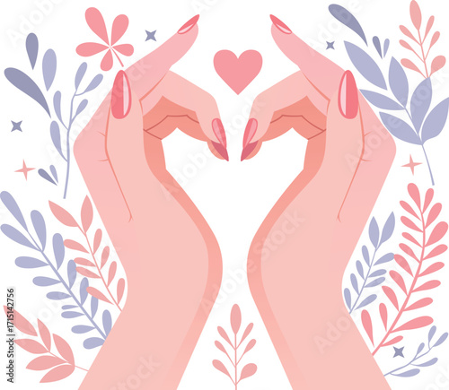 Hands Making a Heart Shape Vector Illustration