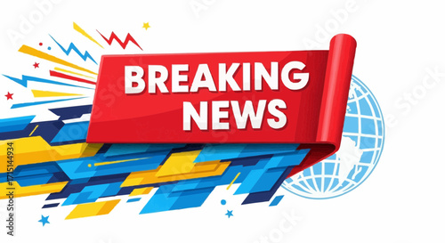 Breaking News Alert with Dynamic Design Elements, Ideal for News Outlets, Social Media, and Urgent Announcements, Eye-catching Global News Graphic