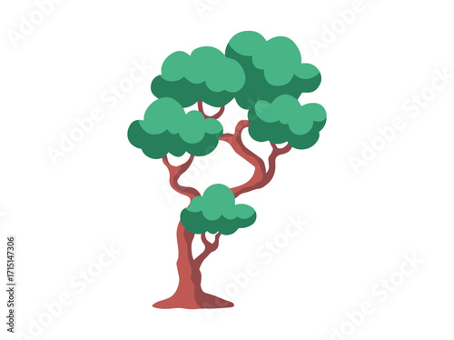 Jungle Tree cartoon Background Illustration
