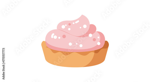 An adorable illustration of a small tart or cupcake.