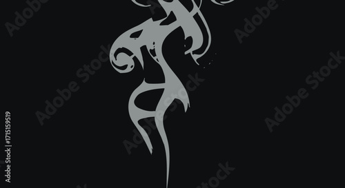 Abstract vector illustration of stylized smoke, perfect for design projects needing a touch of elegance and mystery.  High-resolution PNG for seamless integration.