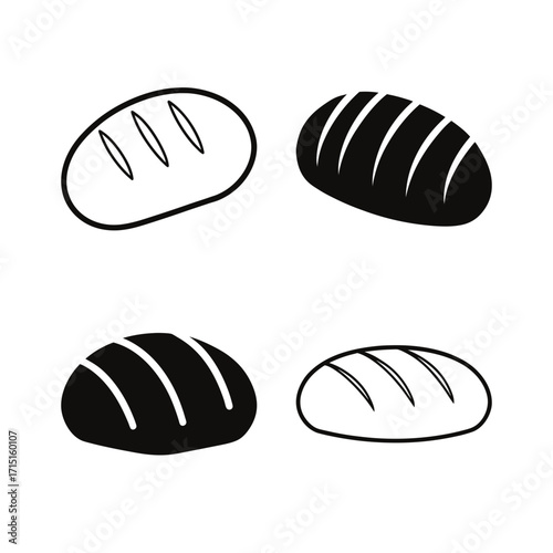 Illustration of four loaves of bread item on transparent background