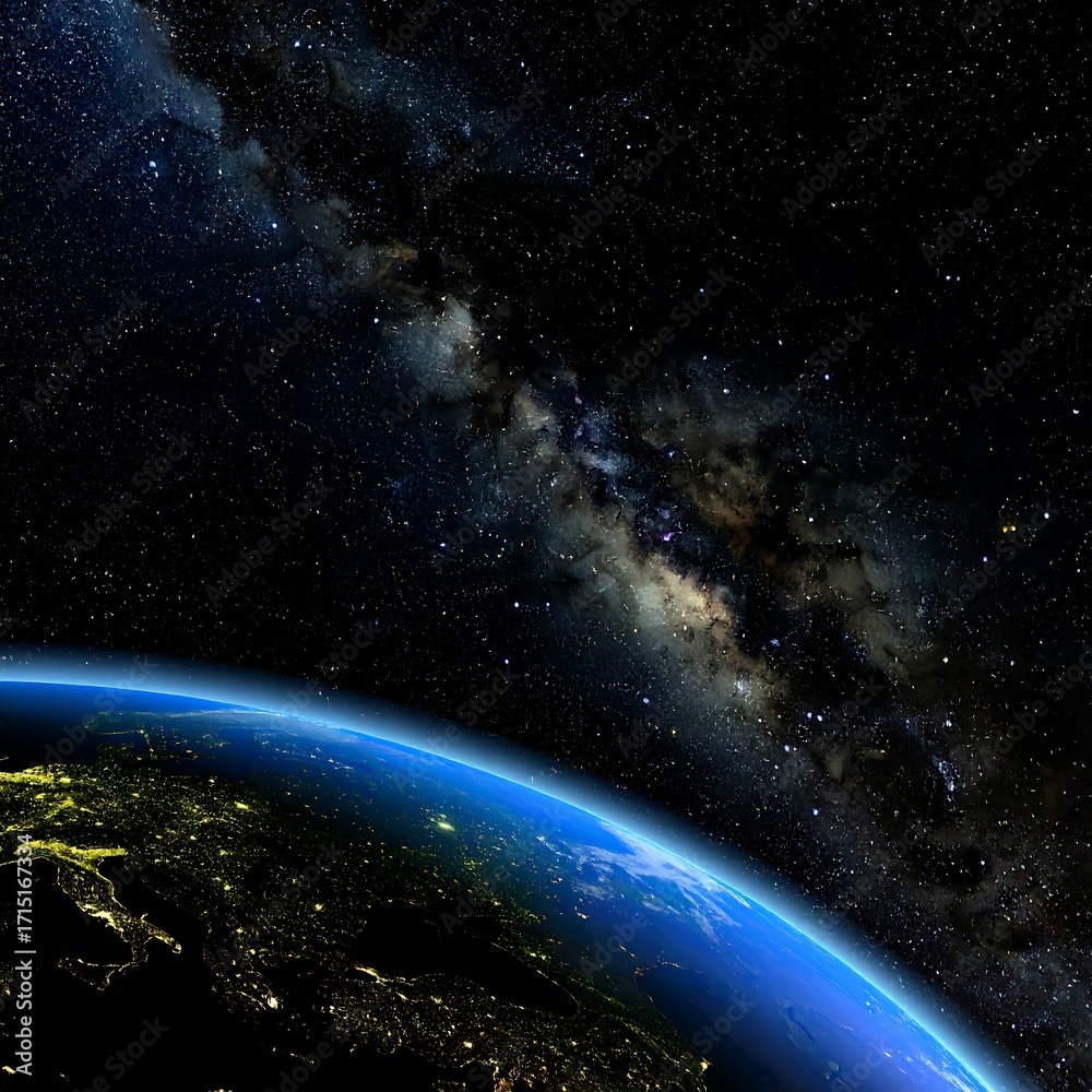 Obraz premium Earth from space, night view