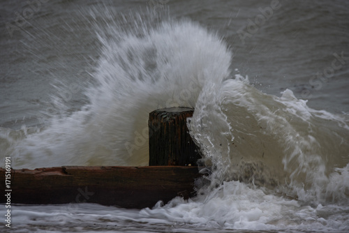 waves crashing on rocks