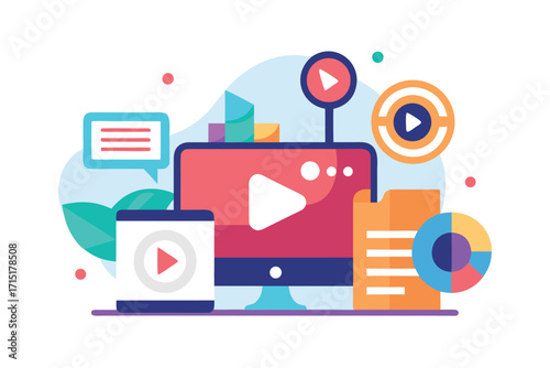 Digital Media Marketing and Online Content Creation Concept digital marketing video marketing