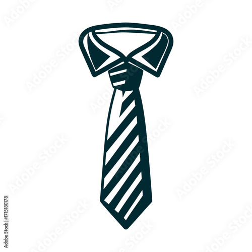 Father's Day Slate Blue Striped Necktie Icon Father’s Day Necktie with angular tip and diagonal stripes slate blue