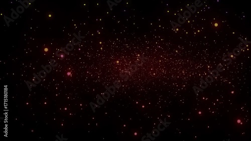 Particles, 4K, Gradation, Special Effects, Animation, Background, Materials, Nature, Motion, Simple, Effects, Fantastical, Video Footage, Space, Dots, Red, Light, Sci-Fi