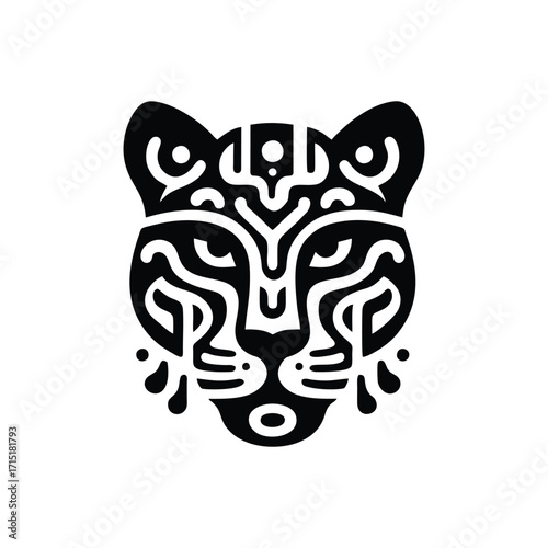 Abstract black and white tiger face illustration (1)