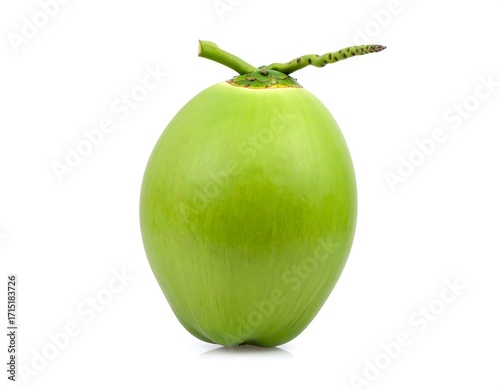 Fresh green coconut isolated on white