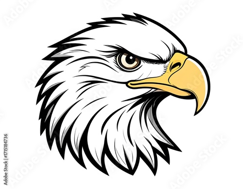 Detailed profile of an eagle's head