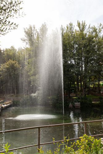 Fountain in the park, Caldas de São Jorge, Santa Maria da Feira, Portugal