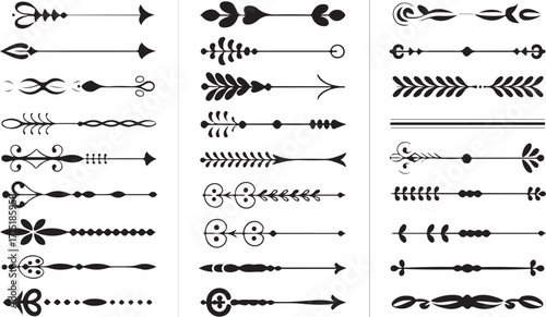 Elegant Dividers Vector Set Decorative Ornaments Flourishes Separators for Graphic Projects and Layouts