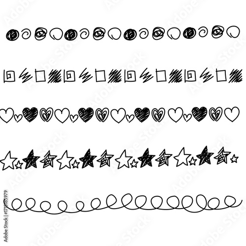 手書きのかわいいラインセット