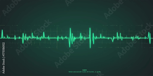 Green ECG wave line showing heartbeat pulse on a monitor chart for health technology illustration