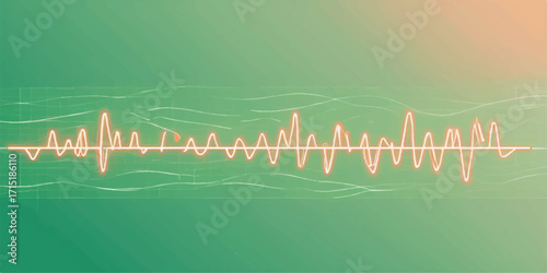 Green ECG heartbeat line on monitor tracing a wave of health and pulse