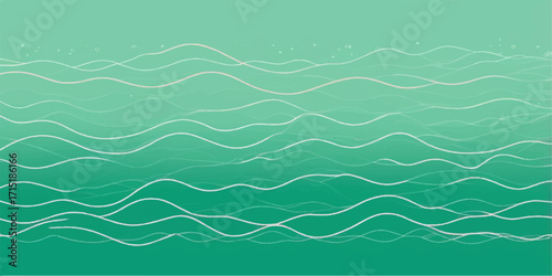 Seamless blue wave vector pattern for a sea water background design