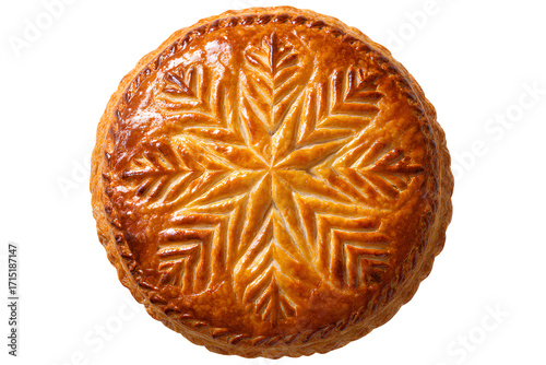 Traditional Galette des Rois with Golden Crust Overhead