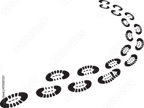 Footprints Trail on Transparent Background Shoe Prints Path Footmark Track Footstep Imprint