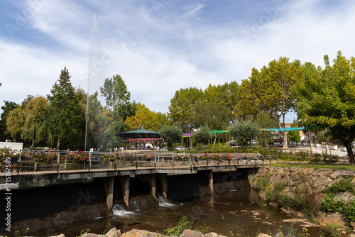 View of the river in the city, Caldas de São Jorge, Santa Maria da Feira, Portugal