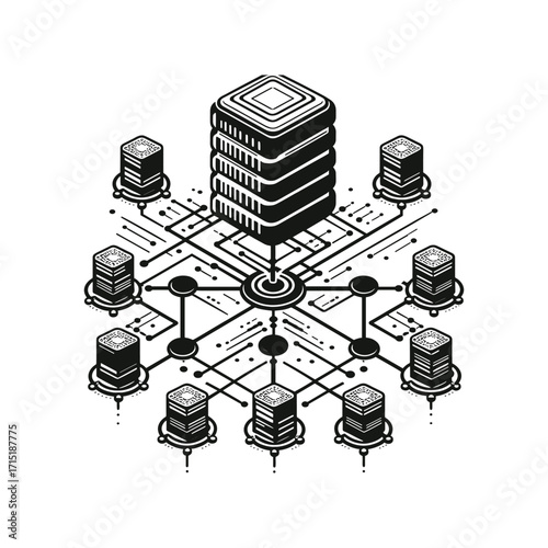 Abstract illustration of data storage and connectivity