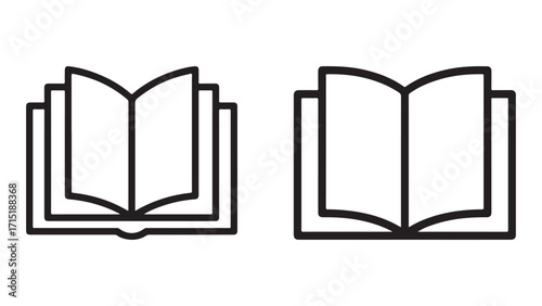 Clean and modern book icon for digital applications
