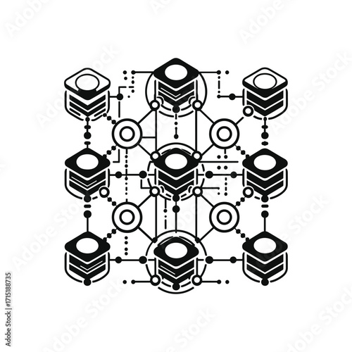 Abstract network design depicting interconnected nodes