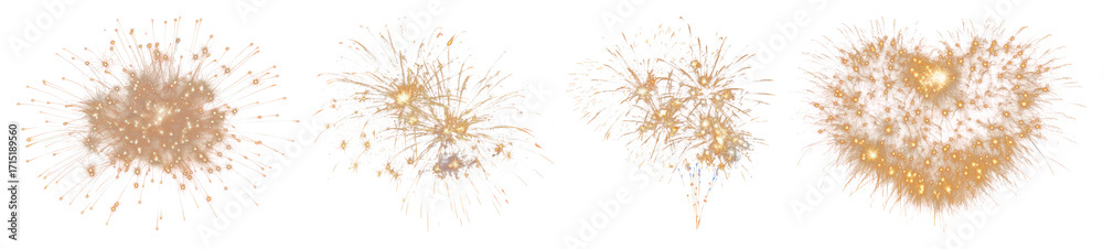 Obraz premium PNG Vibrant fireworks display celebration, element set on transparent background