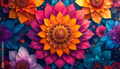 Vibrant Floral Symphony A Kaleidoscope of Colorful Blooms