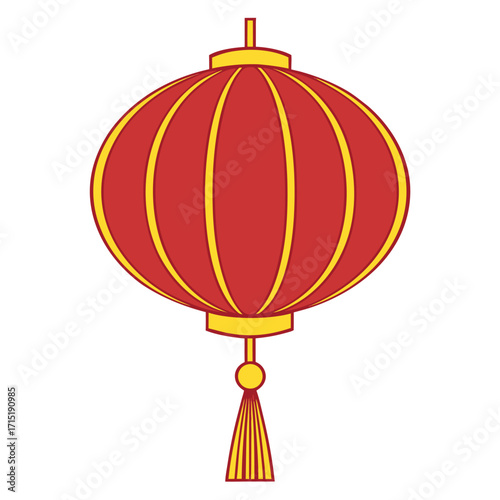 Red and yellow festive lantern red lantern yellow accents