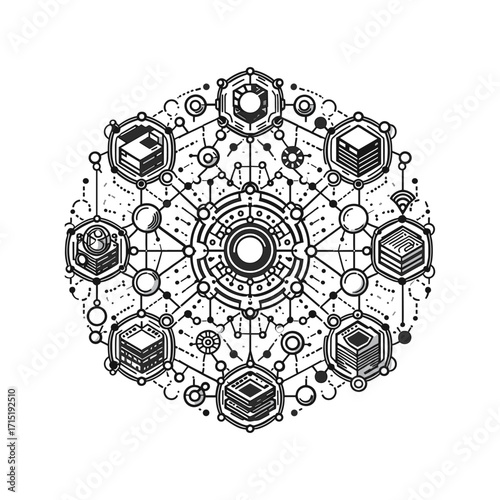 Abstract technology illustration of interconnected nodes