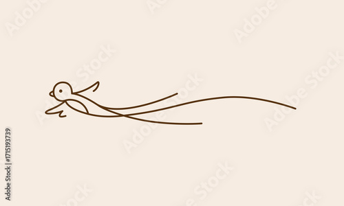 Simple linear illustration of the quetzal