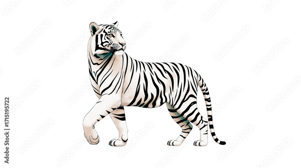 Obraz premium Wild tiger vector illustration isolated on white background