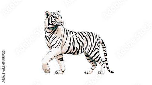 Wild tiger vector illustration isolated on white background